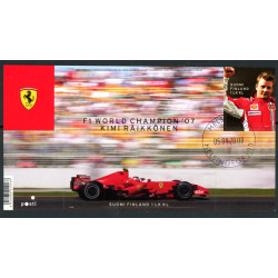Finland. 2008. Kimi Räikkönen, miniark. AFA nr. 1926 **          ,       postfrisk stemplet