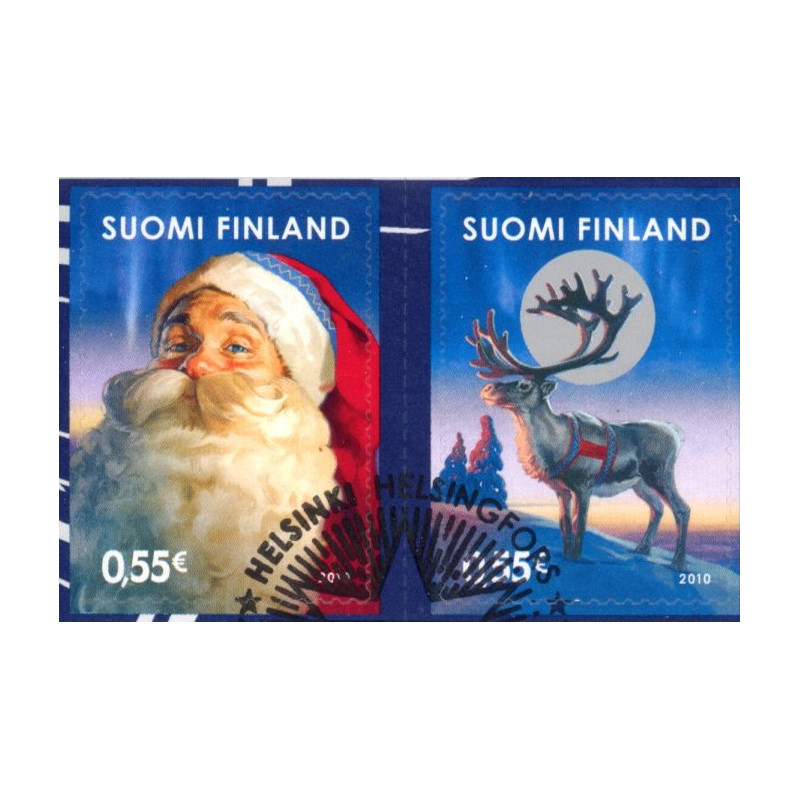 Finland. 2010. Julemanden og renen. AFA nr. 2066-67 **        , stemplet postfrisk