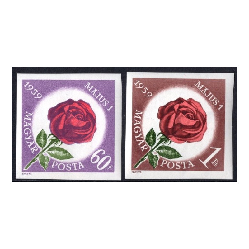 Ungarn.1959. Roser. UTAKKET. AFA nr. 1553-54U **