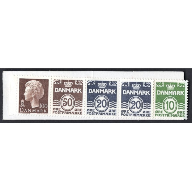1974. Automathæfte. 50 Øre med retoucheret dobbeltpræg. AFA nr. 571 auy **