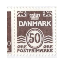 1974. Automathæfte. 50 Øre med retoucheret dobbeltpræg. AFA nr. 571 auy **