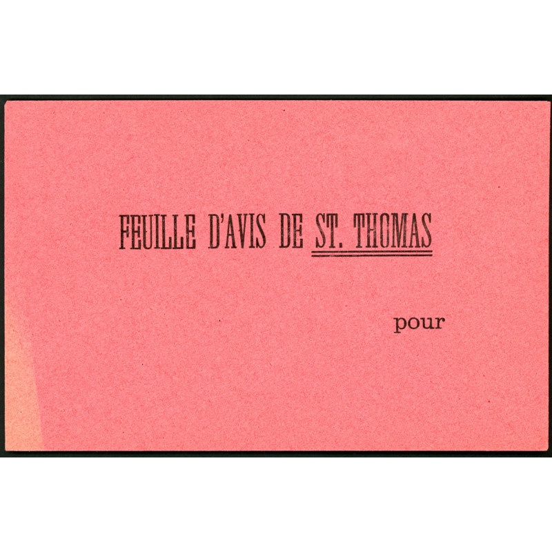 DWI. Feuille DÀvis De St. Thomas pour