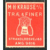 Frimærkepenge 2 Øre " M.H. Krause Træ & Finer" Rød
