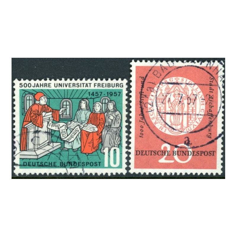 Vesttyskland. 1957. Aschaffenburg & Freiburg jubilæum. AFA nr. 1222-23 **    , st.
