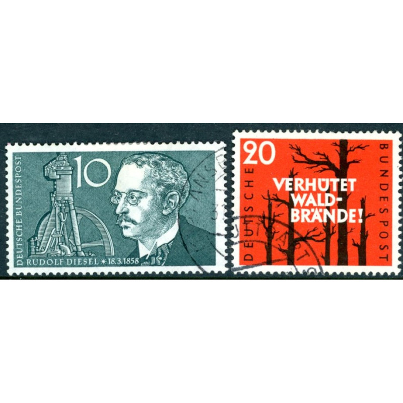Vesttyskland. 1958. Mod skovbrande & Rudolf Diesel. AFA nr. 1246-47  **     , st.