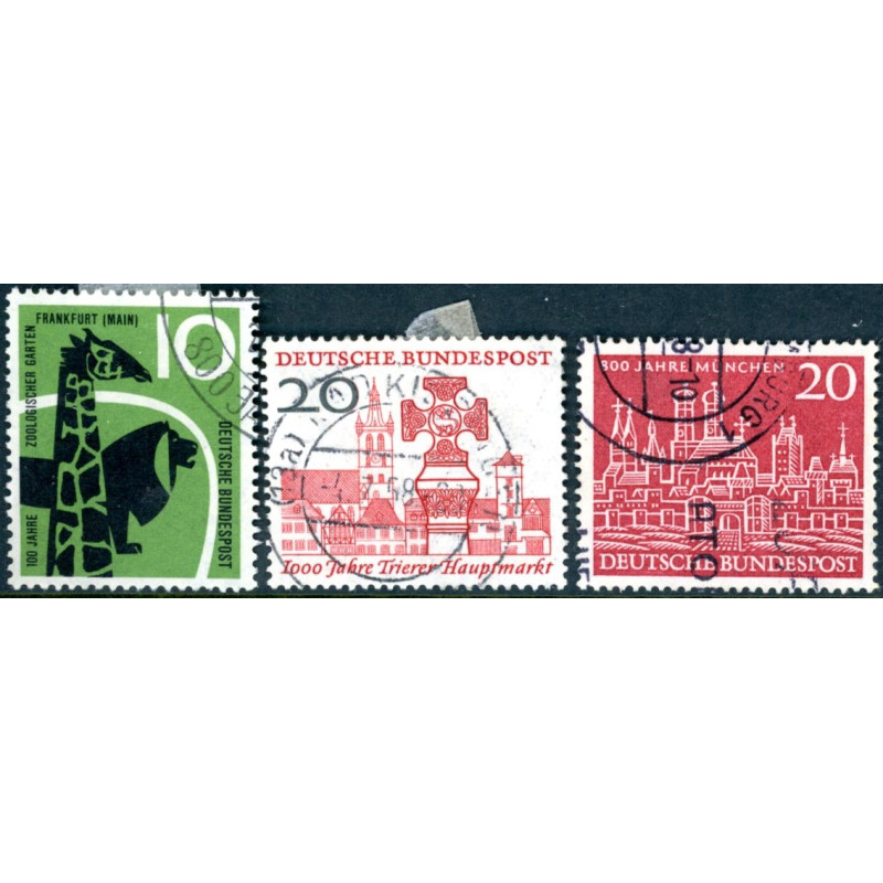 Vesttyskland. 1958. Zoo, München & Triers jubilæum. AFA nr. 1250-52  **     , st.