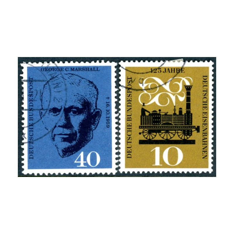 Vesttyskland. 1960. Marshall & Jernbanejubilæum. AFA nr. 1308-09 **    , st.