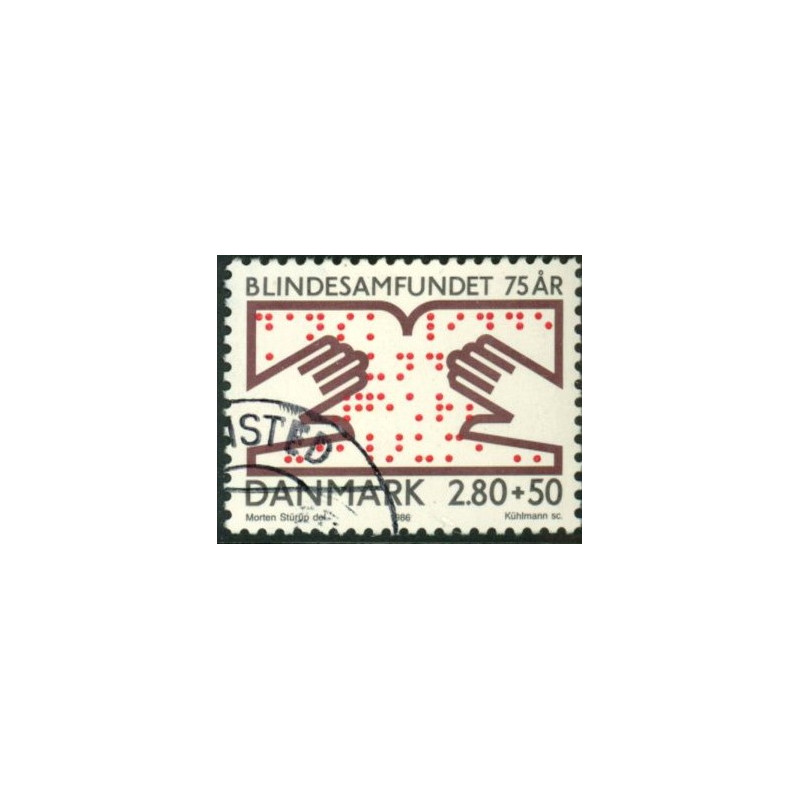 1986. Dansk Blindesamfund. AFA nr. 853y stemplet postfrisk    Stemplet FDC