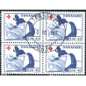 1983. Dansk Røde Kors. AFA nr. 764x i stemplet 4-blok postfrisk  Stemplet FDC