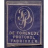 Frimærkepenge 1 Øre " De Forenede Protokol Fabrikker" Blå