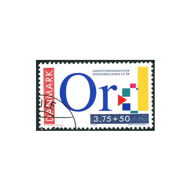 1992. Ordblindesagen 50 år.  AFA nr. 1025x * (o F)DC