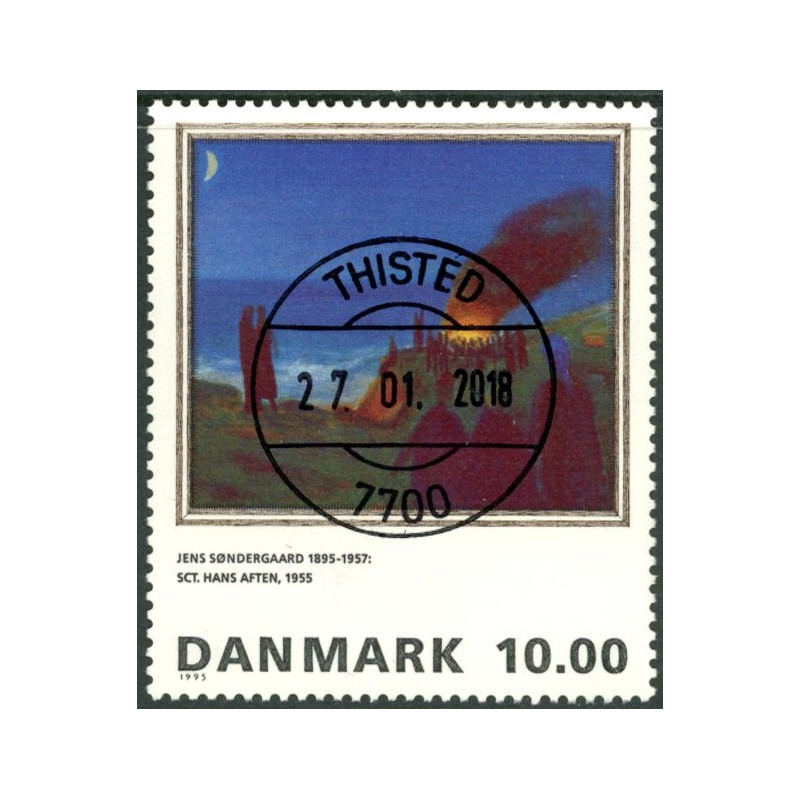 1995. Malerifrimærker, med VARIANT. AFA nr. 1099x  postfrisk       Stemplet FDC