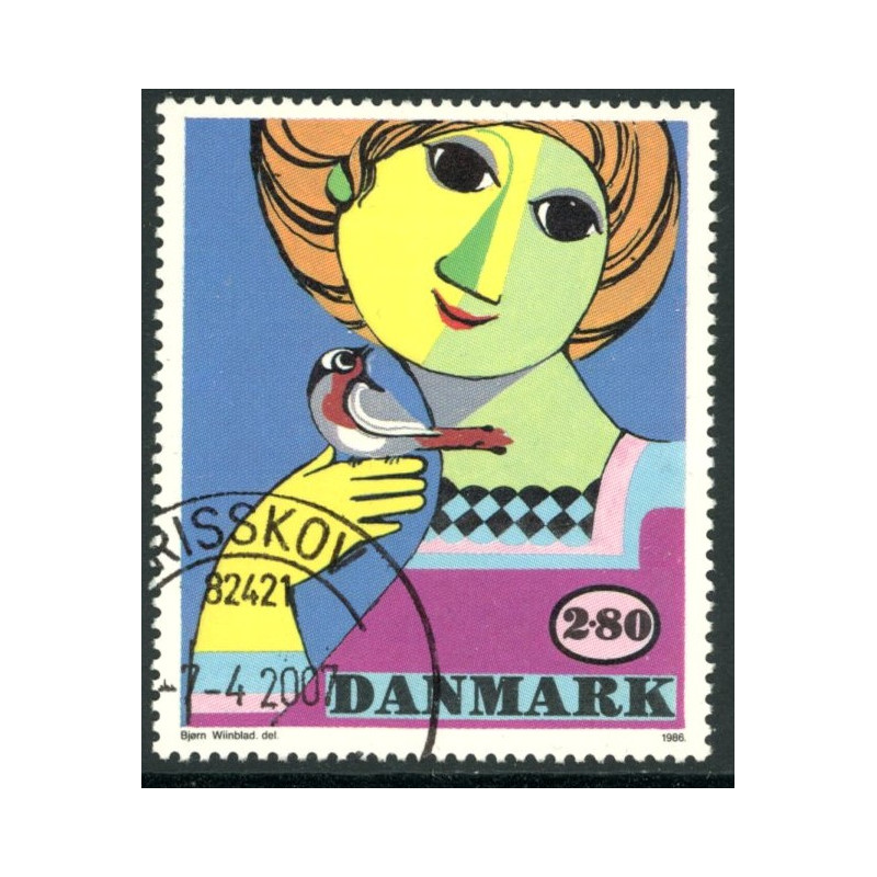 1986. Kunst af Bjørn Wiinblad. Variant. AFA nr. 849x stemplet