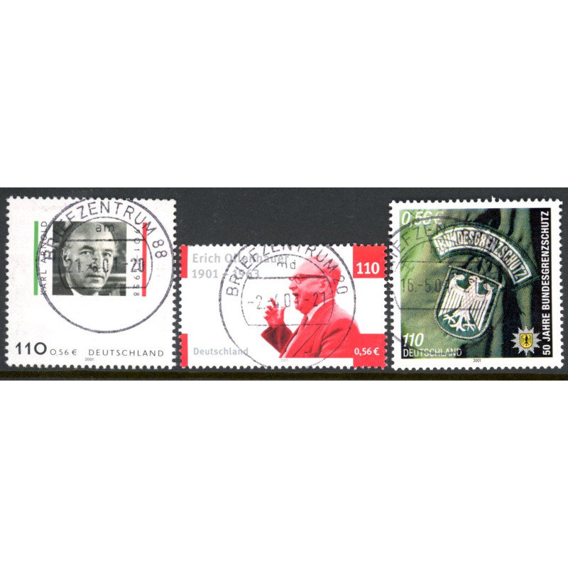 Vesttyskland. 2001. Karl Arnold, Grænsekrontrol og Ollenhauer. AFA nr. 3113-15 **                       (o)