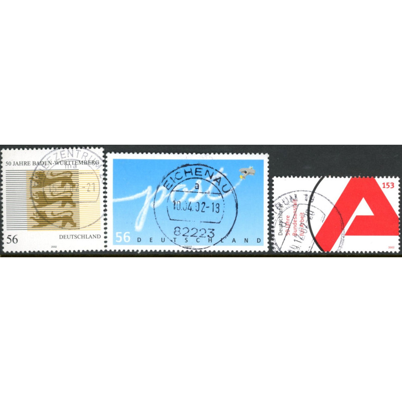Vesttyskland. 2002. Baden-Wüt. Post og Arbejdsformidlingen. AFA nr. 2180-82 **               (o)