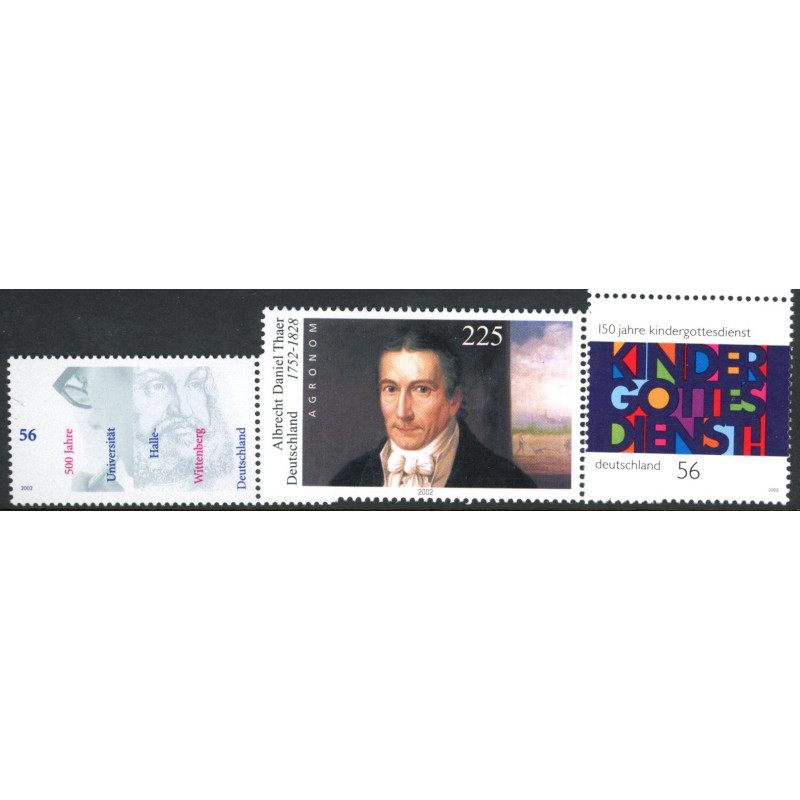 Vesttyskland. 2002. Universitetet, Thaer, og Børnegudstjenste. AFA nr. 2185-87 **               (o)