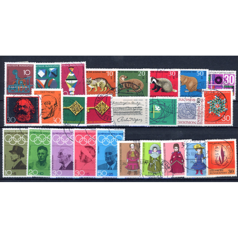 Vesttyskland. 1968. Komplet årgang ** AFA nr. 1510-1539  , st.