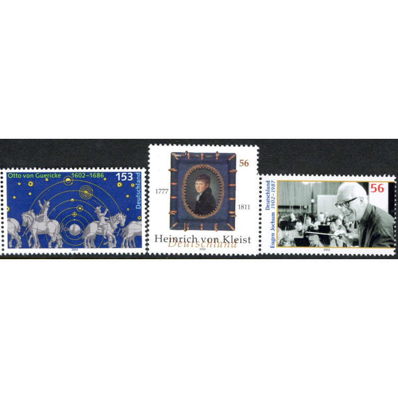 Vesttyskland. 2002. Otto von Guericke, Kleist, og Jochum. AFA nr. 3211-13 **              (o)