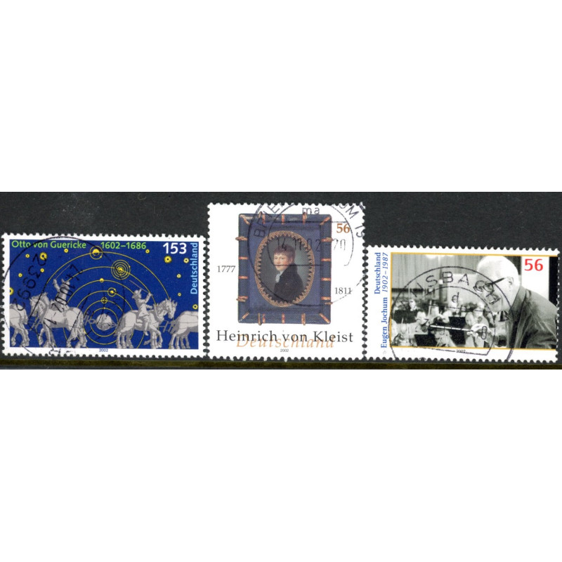 Vesttyskland. 2002. Otto von Guericke, Kleist, og Jochum. AFA nr. 3211-13 **              (o)