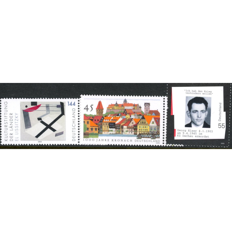 Vesttyskland. 2003. Kultur, Kronach og Georg Elser. AFA nr. 3235-37 **            (o)