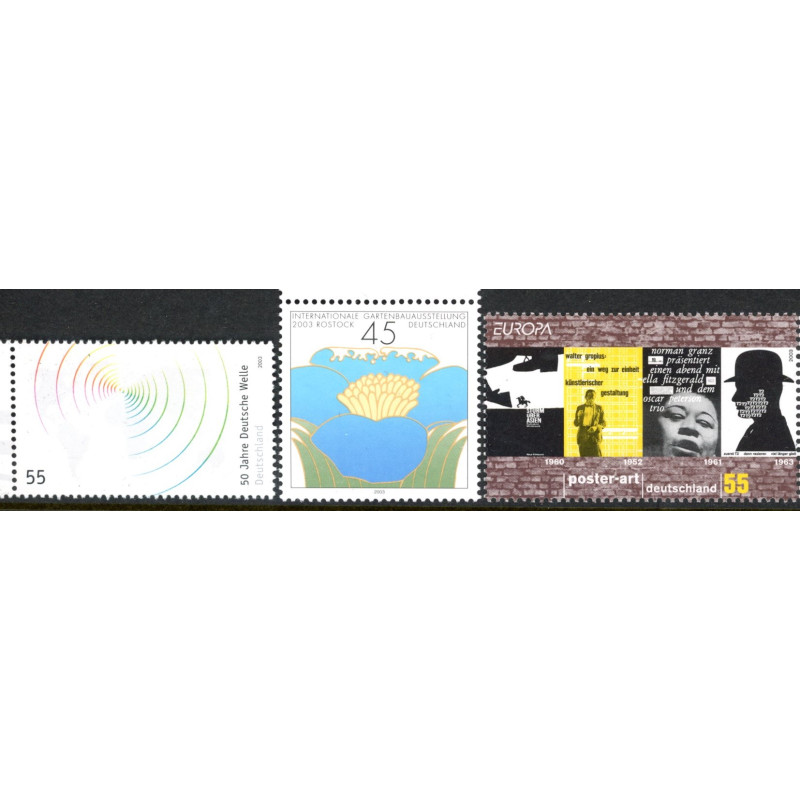 Vesttyskland. 2003. Deutsches Welle, Haveudstilling og europamærke. AFA nr. 3259-61 **       (o)