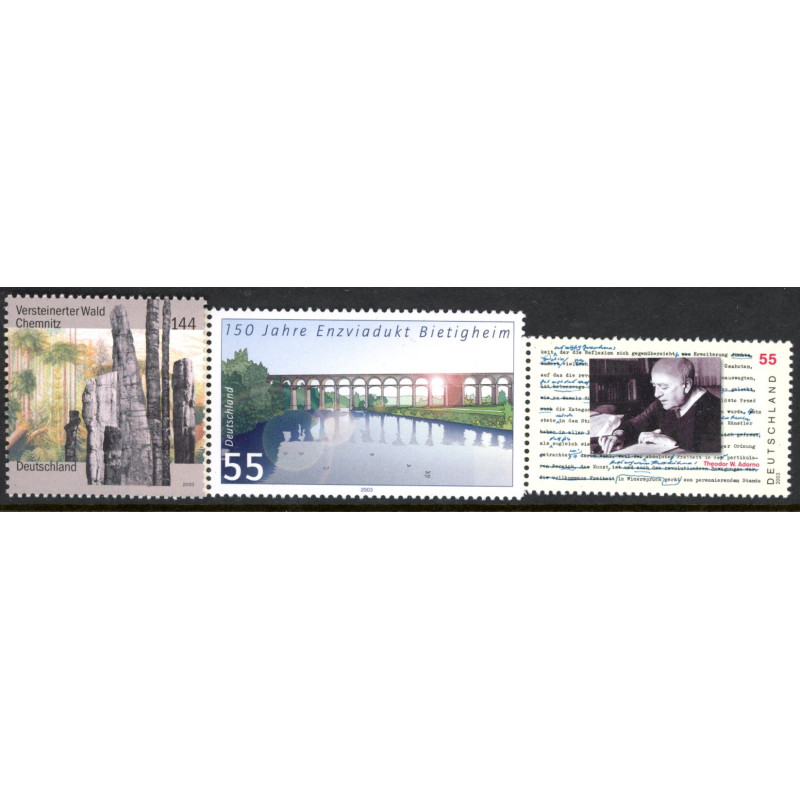 Vesttyskland. 2003. Naturminde, Broer, og Adorno. AFA nr. 3282-84 **     (o)