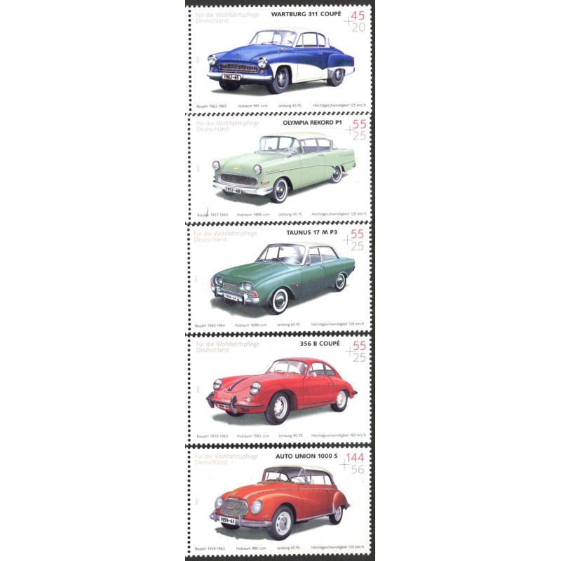 Vesttyskland. 2003. Veteranbiler II. AFA nr. 3286-90 **     (o)