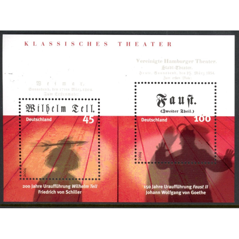 Tyskland. 2004. Klassisk Teater, miniark. AFA nr. 3315 **  (o)