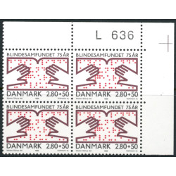 1986. Dansk Blindesamfund. AFA nr. 853x i 4-blok **    Stemplet FDC