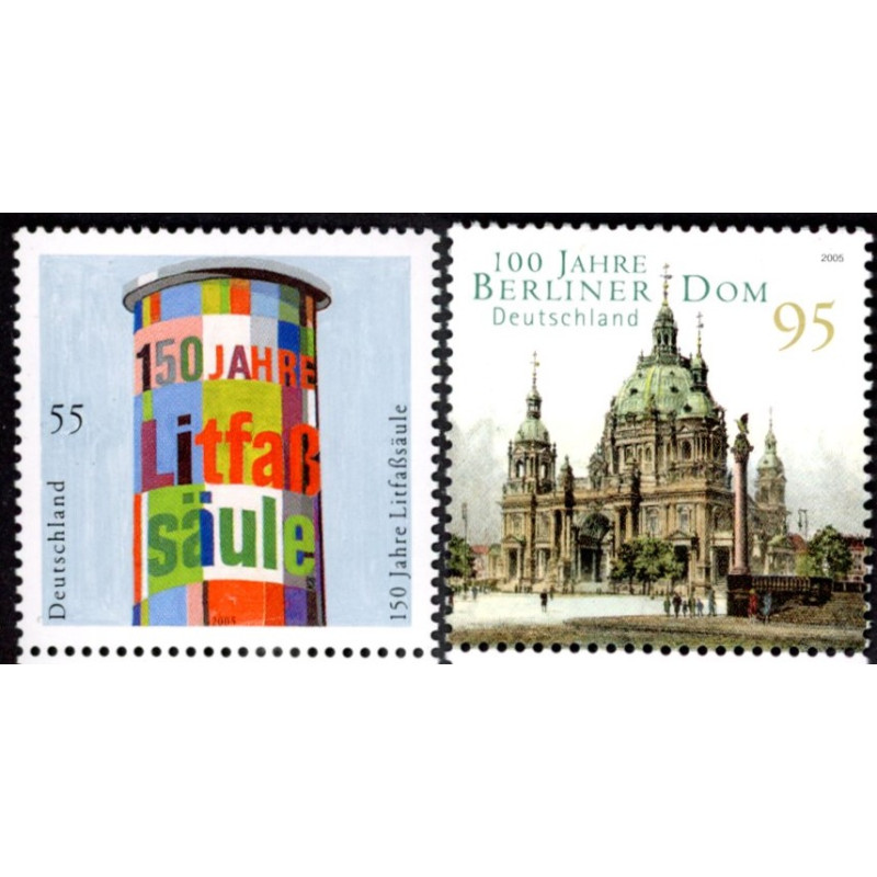 Tyskland. 2005. Reklamesøjle og Berlins Domkirke. AFA nr. 3365-66 *                  (o)