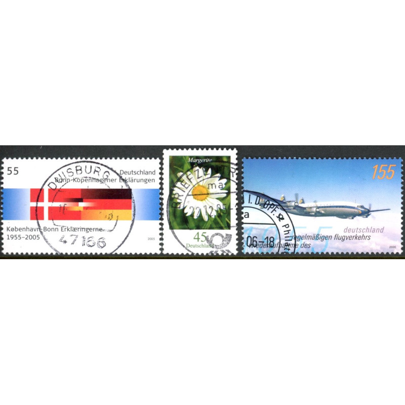 Tyskland. 2005. Bonn-København, Flytransport, og Marguerit. AFA nr. 3369-71 **            (o)