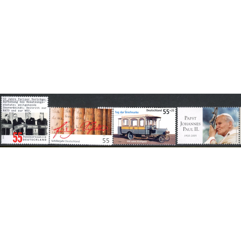 Tyskland. 2005. Pariser-traktaten, Schiller, Frimærkets Dag og Paven. AFA nr. 3377-80 **          (o)
