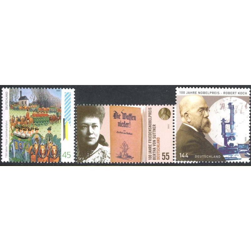 Tyskland. 2005. Traditioner, Von Sutter, og Nobelprisen. AFA nr. 3410-12 **           (o)