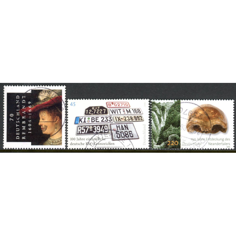 Tyskland. 2006. Rembrandt, Nummerpladekendetegn, og Arkæologi. AFA nr. 3460-62 **    (o)