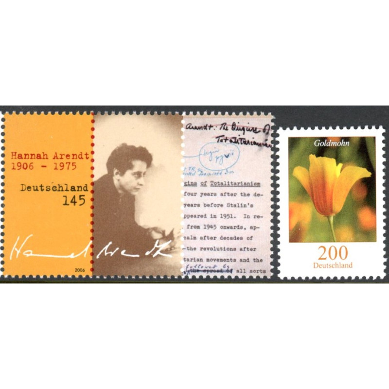 Tyskland. 2006. Hannah Arendts og Blomster. AFA nr. 3475-76 **   (o)