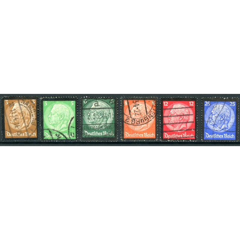 Rige. 1934. Hindenburg sørgemærker. AFA nr. 543-48 **   stemplet (o)