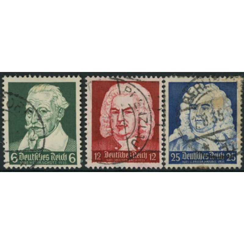 Rige. 1935. Komponister. AFA nr. 568-70 **  stemplet (o)