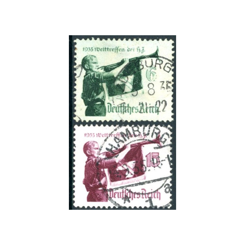 Rige. 1935. Hitlerungdomsforbundet. AFA nr. 579-80 **  stemplet (o)
