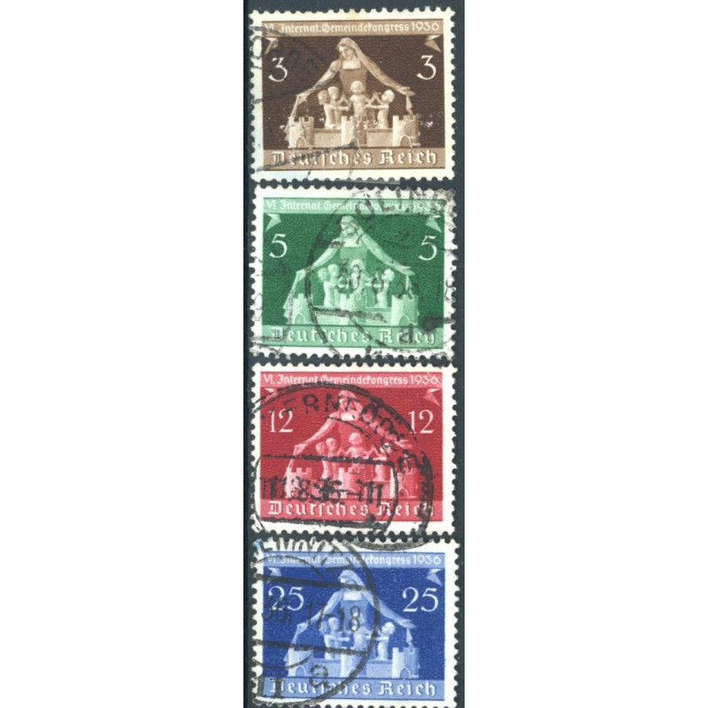 Rige. 1936. International kommunalkongres. AFA nr. 612-15 **  stemplet (o)