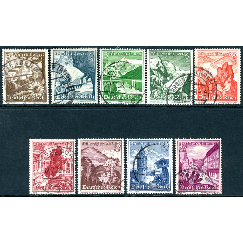 Rige. 1938. Nødhjælp. AFA nr. 672-80 **    stemplet (o)