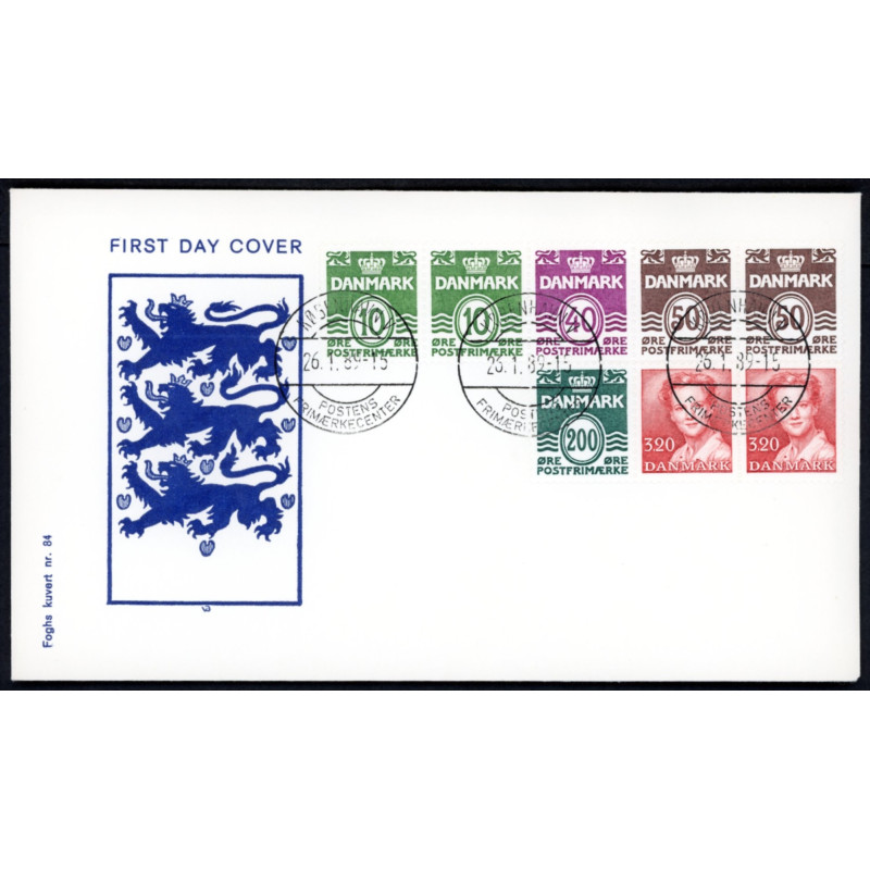 1989. FDC med hæftesammentryk HS12-13  (enkelt)