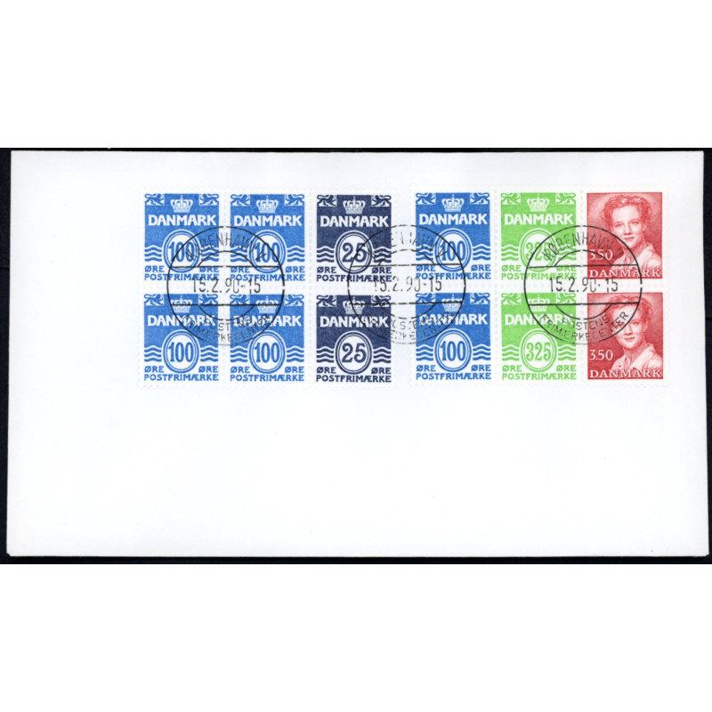 1990. FDC med hæftesammentryk HS14-15  (dobbelt)
