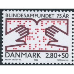 1986. Dansk Blindesamfund. AFA nr. 853x stemplet postfrisk    ** (o )FDC