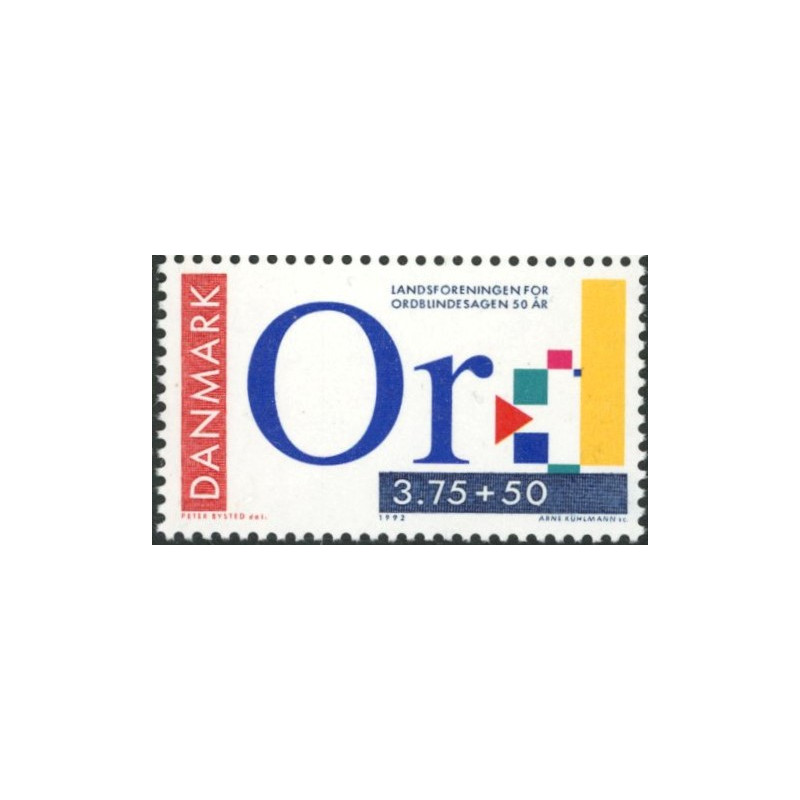 1992. Ordblindesagen 50 år.  AFA nr. 1025x * (o F)DC