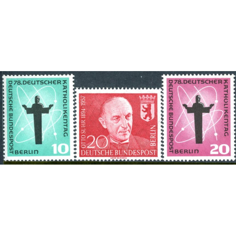 Berlin. 1957-58. Katolikdag og Suhr. AFA nr. 174-76 **       (o)