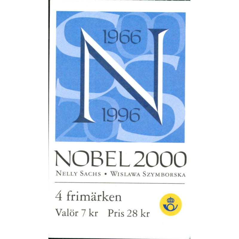 Sverige 2000. Nobelpristagere. AFA 2128-29, postfrisk parstykke stemplet  hæfte FDC parstykkke