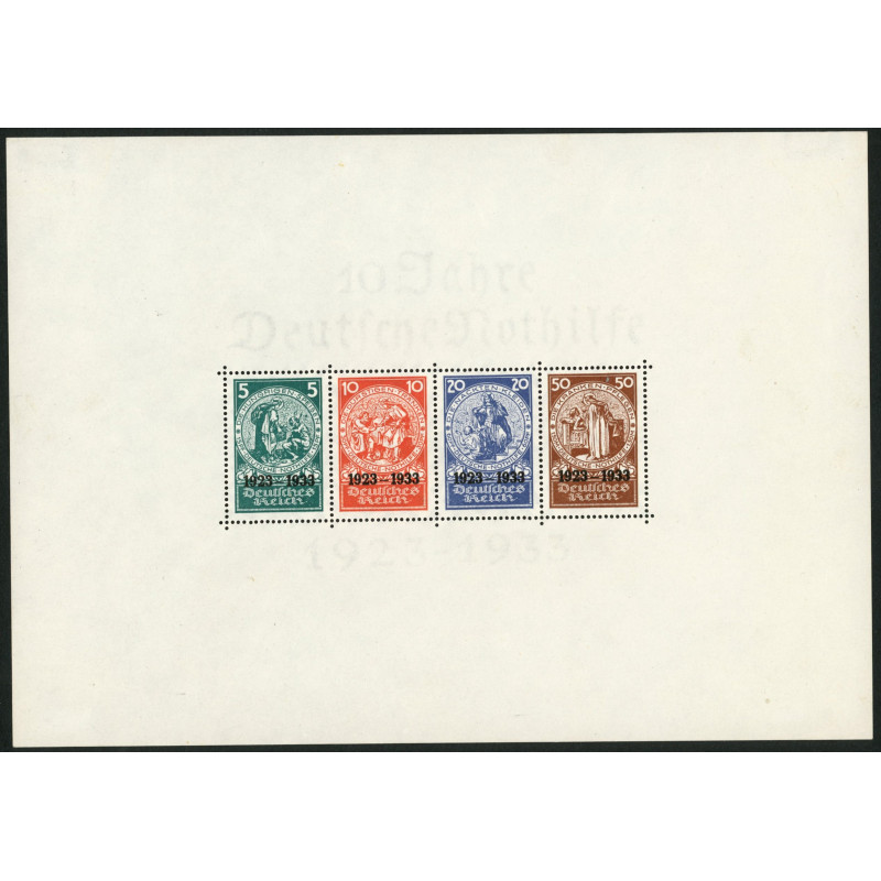 Rige. 1933. 10 Års nødhjælps miniark. AFA nr. 503-06 ** stemplet (o)