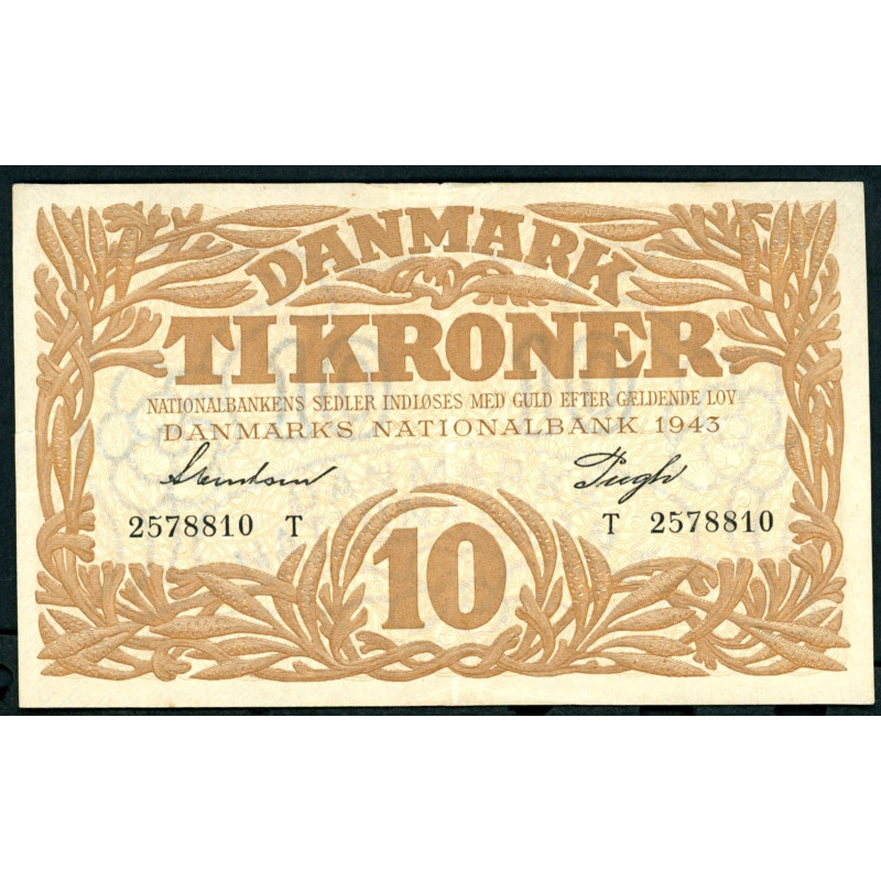 Danmark. 10 kr. Sieg 105 DOP 124 Pick 31 1943 T (01)