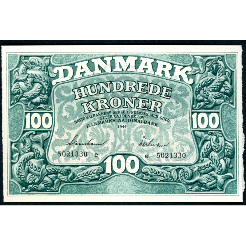 Danmark. 100 kr. Sieg 125 DOP 134 Pick 39 1944 Kv. VF