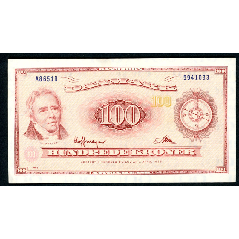 Danmark. 100 kr. Sieg 137 DOP 146 Pick 46b-f 1965 A8 (0)
